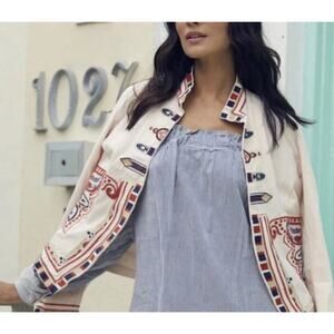 Guadalupe Design Pale Pink Embroidered Jacket Women's Size M